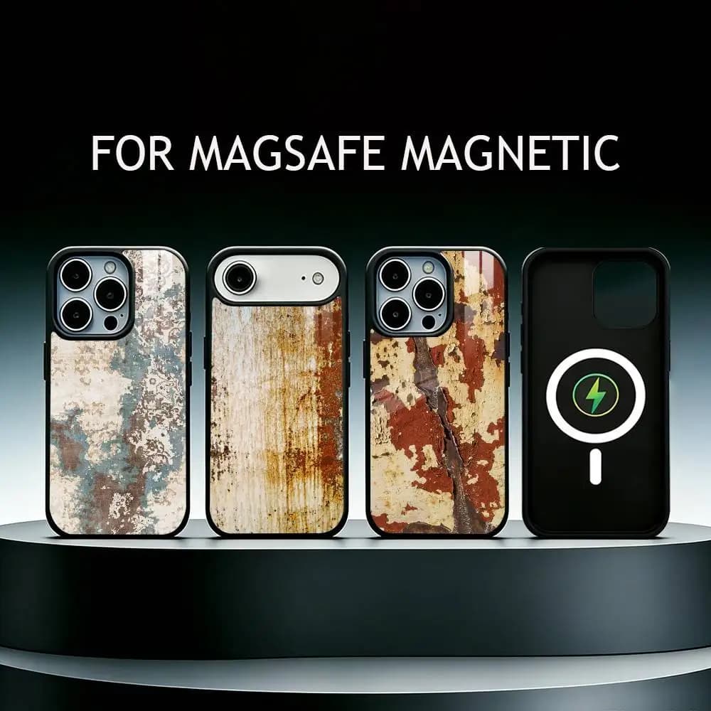 Industrial Style Rusty  Phone Case For iPhone17,16,15,14,13,12,11 Plus,Pro Max Magnetic For Magsafe Wireless Charging