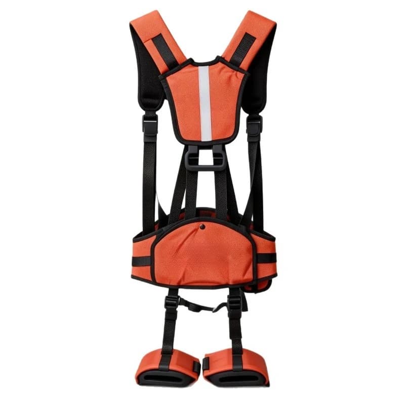 Pneumatic Lumbar Support Belt for Spinal and Waist Injury Protection with Compact Design and High Thrust Dual Shoulder-Waist