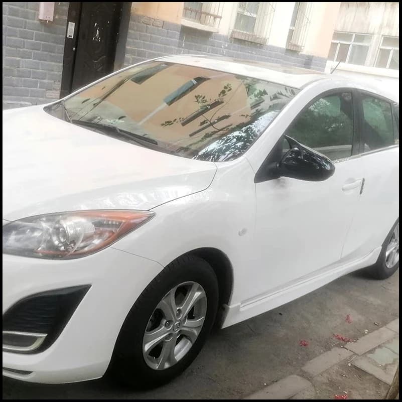 For Mazda 2 Demio M2 2008-2014 Door Side Wing With Horn Rearview Mirror Cover Shell Sticker Trim Car Styling Auto Accessories