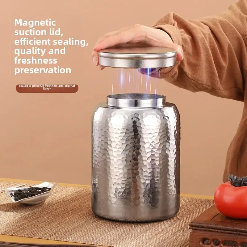 Pure Titanium Large Capacity Sealed Tea Can Portable Fresh Keeping  Storage Box Outdoor Travel Set Household Airtight Container