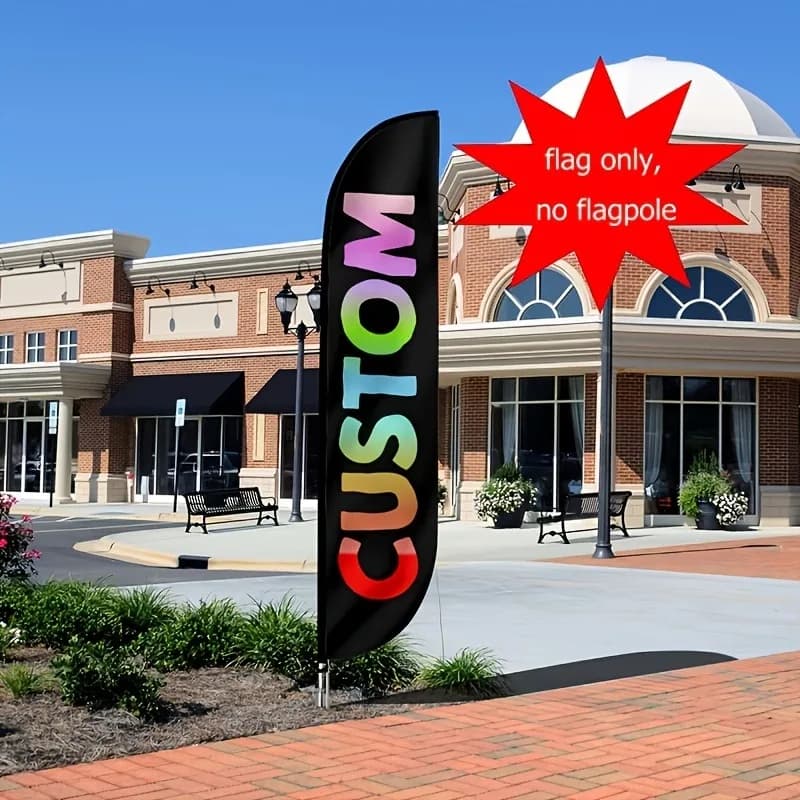 1pc Custom Double-Headed Knife Shaped Flag,Add Your Image, Single-Sided Print, Suitable for Advertise Flags(Excluding Flagpoles)
