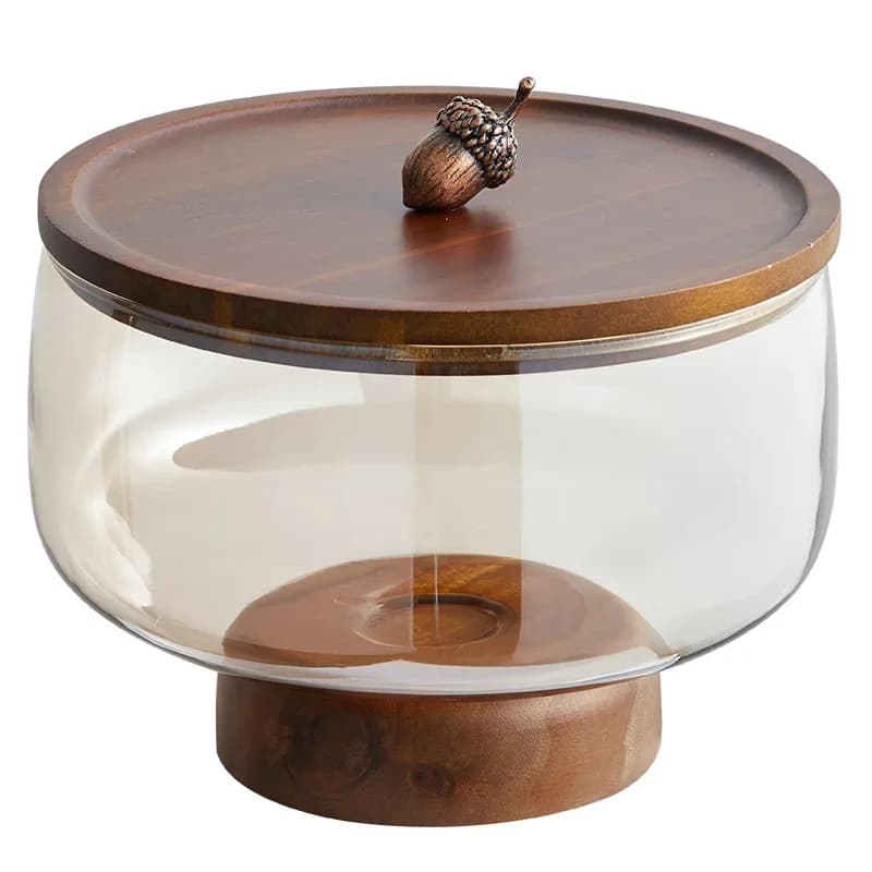 Glass fruit plate living room coffee table household exquisite high-value dried fruit candy snacks placed on plates