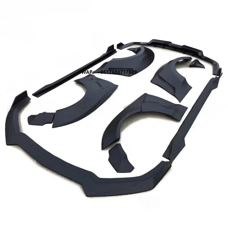 FRP Wide Body Kit With Wheel Arch Covers Front Lip Rear Lip Side Skirts for  for Mustang 18+