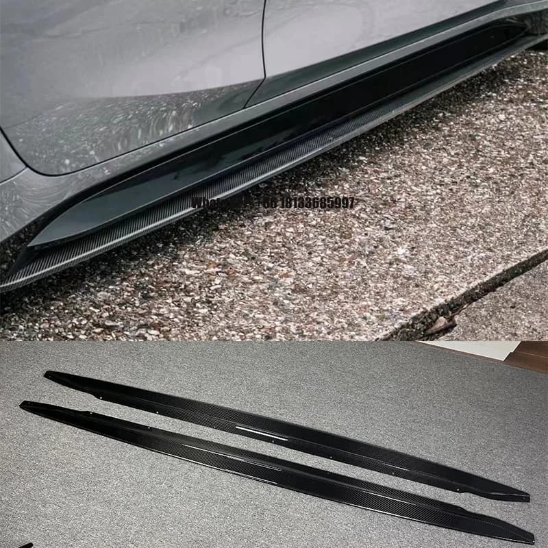 G80 M3 Dry Carbon Fiber R44 Style Side Skirts for BMW G80 M3 Flat Side Extention G82 G83 2021+