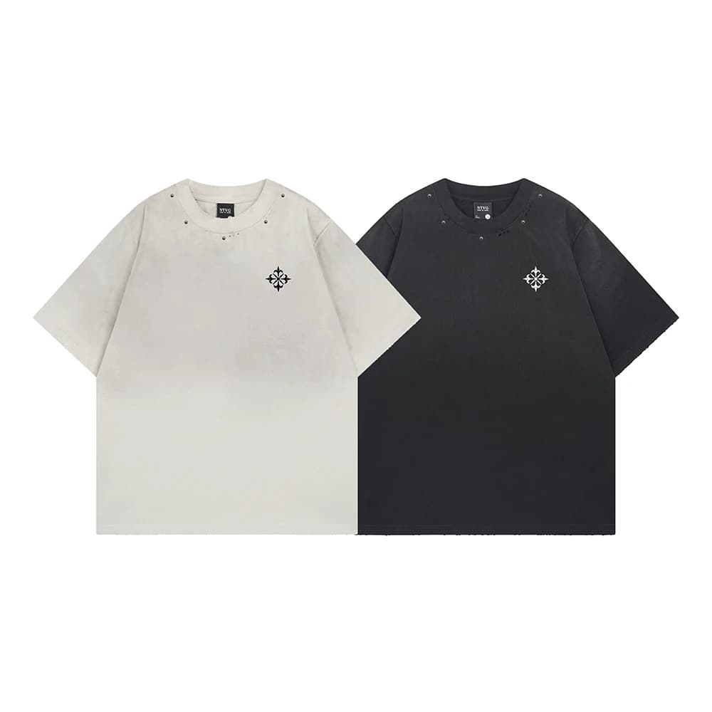 Trend Ripped Oversized T-shirt Women Punk Men's Clothing Hip Hop Streetwear Y2k T Shirts Cotton Short Sleeve Tee Summer New Tops