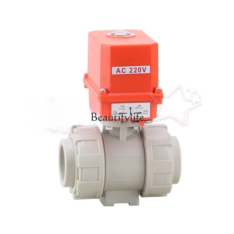 Electric PPH/PPR ball valve, double-operated plastic ball valve, flexible hot melt socket DN15 20 25 32 40