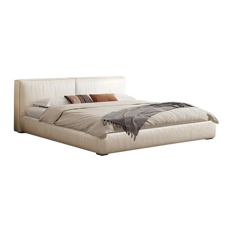 #Modern Minimalist Pneumatic Bed for Master Bedroom  Soft-Padded Leather Upholstery with Customizable Design Options