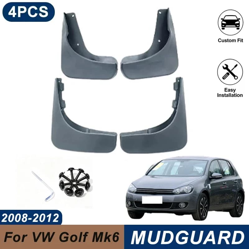 4PCS Car Mud Flaps For Volkswagen Golf Mk6 2008-2012 Waterproof Anti-Splash Fender Mudguards Auto Exterior Accessories