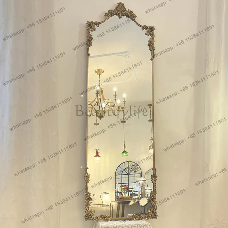 Nordic Gold Decorative Mirrors Wall Luxury Big Design Long Vintage Mirrors Full Body Bedroom Espejos