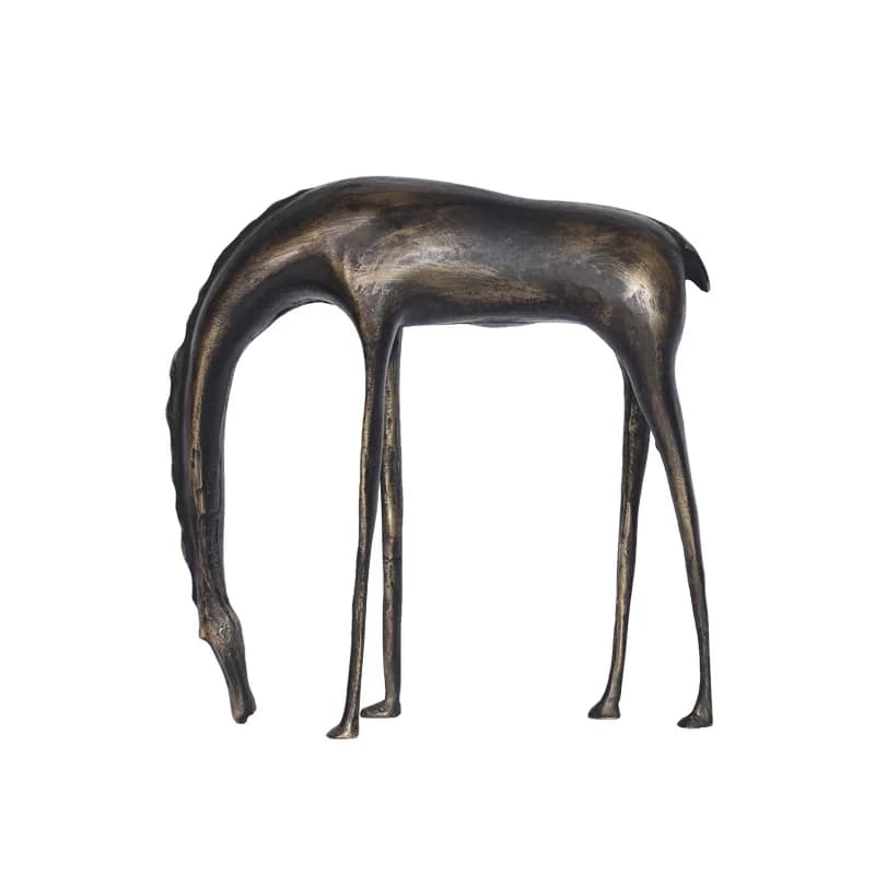 CX New Chinese Horse Modern Simple Black Cast Iron Metal Abstract Animal Ornament