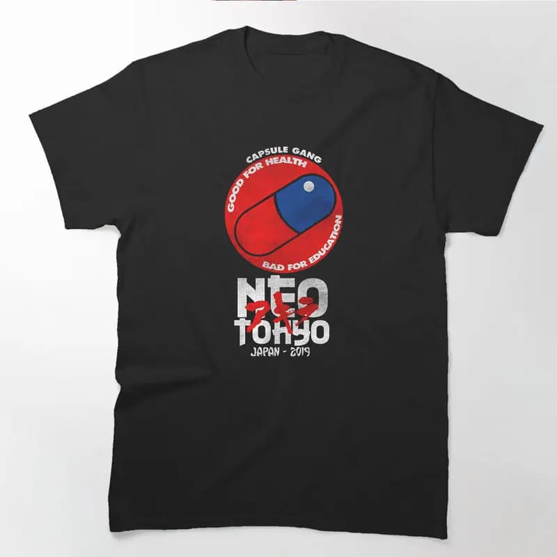 Akira Cyberpunk City Explosion Anime Gift T‑Shirt 0807 Retro Sci‑Fi Manga Graphic Tee Shotaro Kaneda Neo‑Tokyo Unisex Streetwear