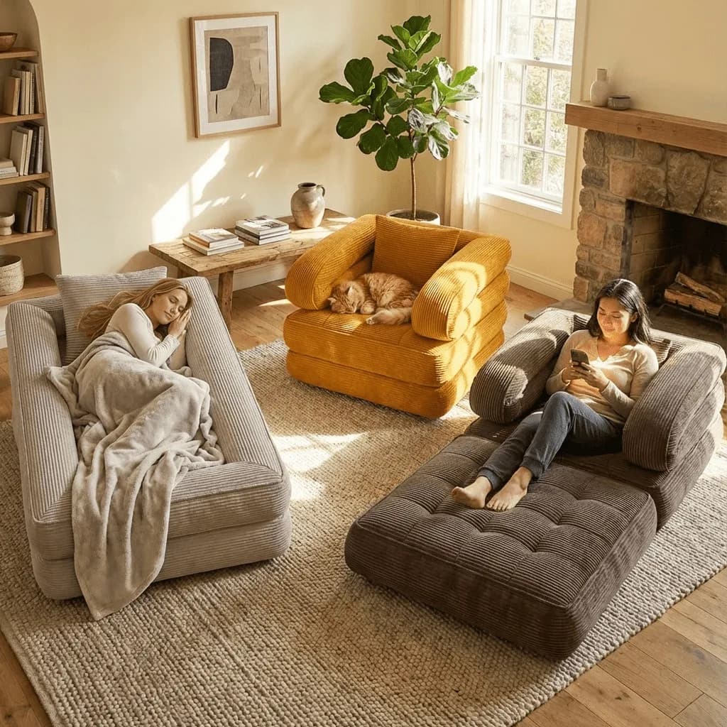 Vacuum Compression Sofa 2-in-1 Foldable Sofa Bed Single Lazy Tatami Sofa Living Room Portable Folding Couch New Arrival 2026