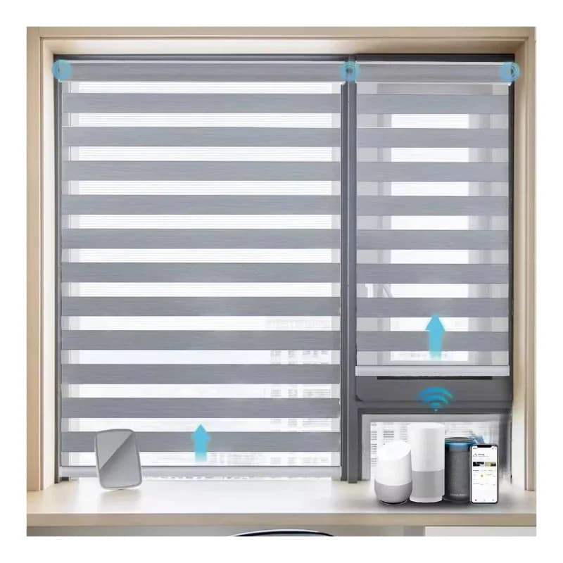 Indoor Blind Motorized Window Curtain Blackout Cordless Electric Blind Smart Remote Control Home Product Zebra Blind
