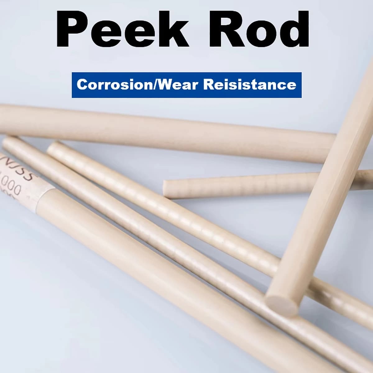 High Temperature Resistant PEEK Rod Polyetheretherketone Bar Special Engineering Plastic Precision Part Length 200/300/500mm