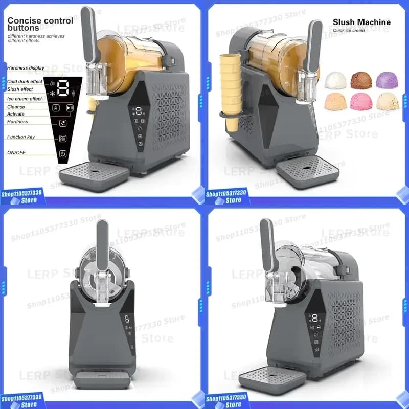 Commercial Slush Machine Multifunctional Frozen Beverage Maker Small Soft Ice Cream Unit for Household and Business Use High
