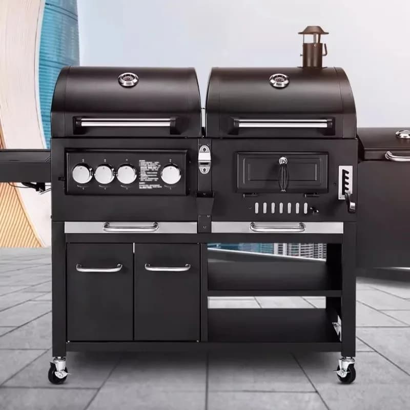 Carbon gas dual-purpose courtyard outdoor barbecue grill, household villa gas barbecue grill