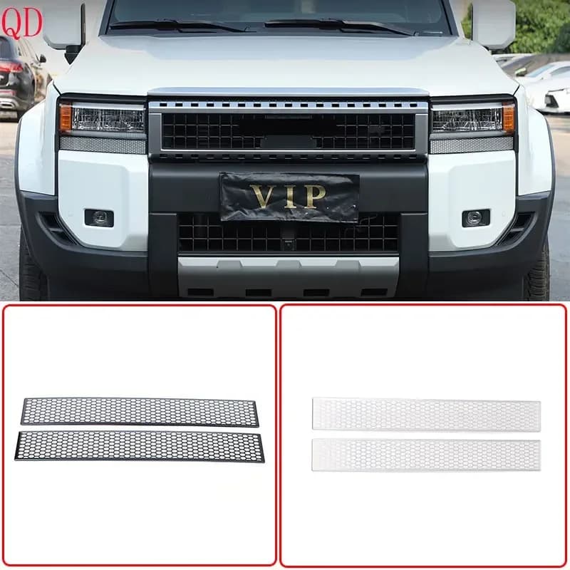 Stainless Steel Black For Toyota Land Cruiser Prado 250 LC250 2024+ Car Headlight Lower Decorative Strip Sticker Car Accessories