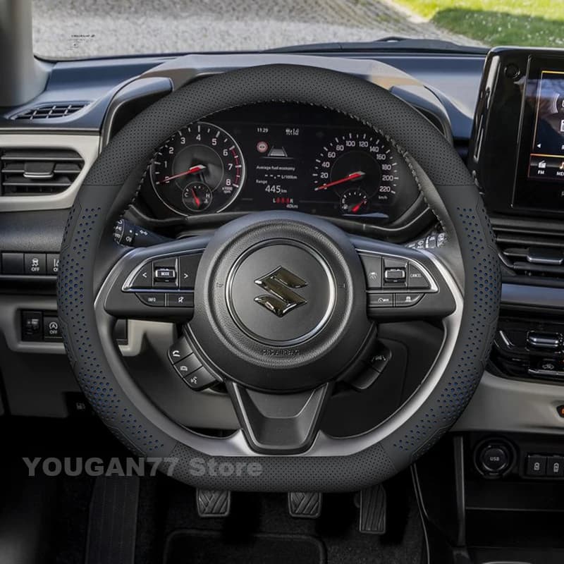 Leather Car Steering Wheel Cover For Suzuki Swift 2024 2028-2022 2023 Auto Steering Wheel Suzuki Fronx 2025 Accessories