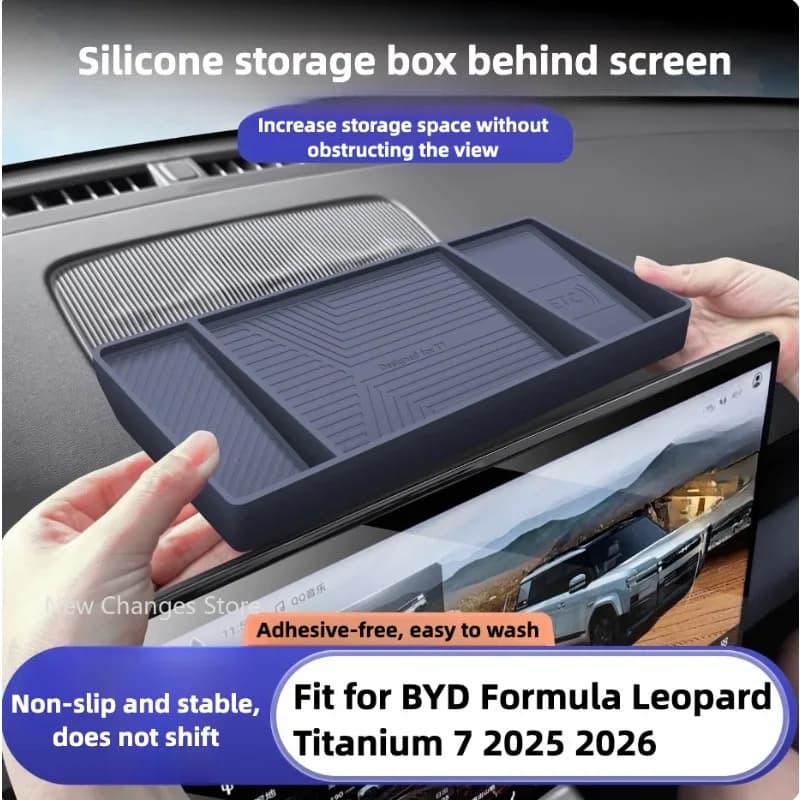 For BYD Ti 7 2025 2026 Car Instrument Panel Silicone Storage Box Interior Upgrade Accessories