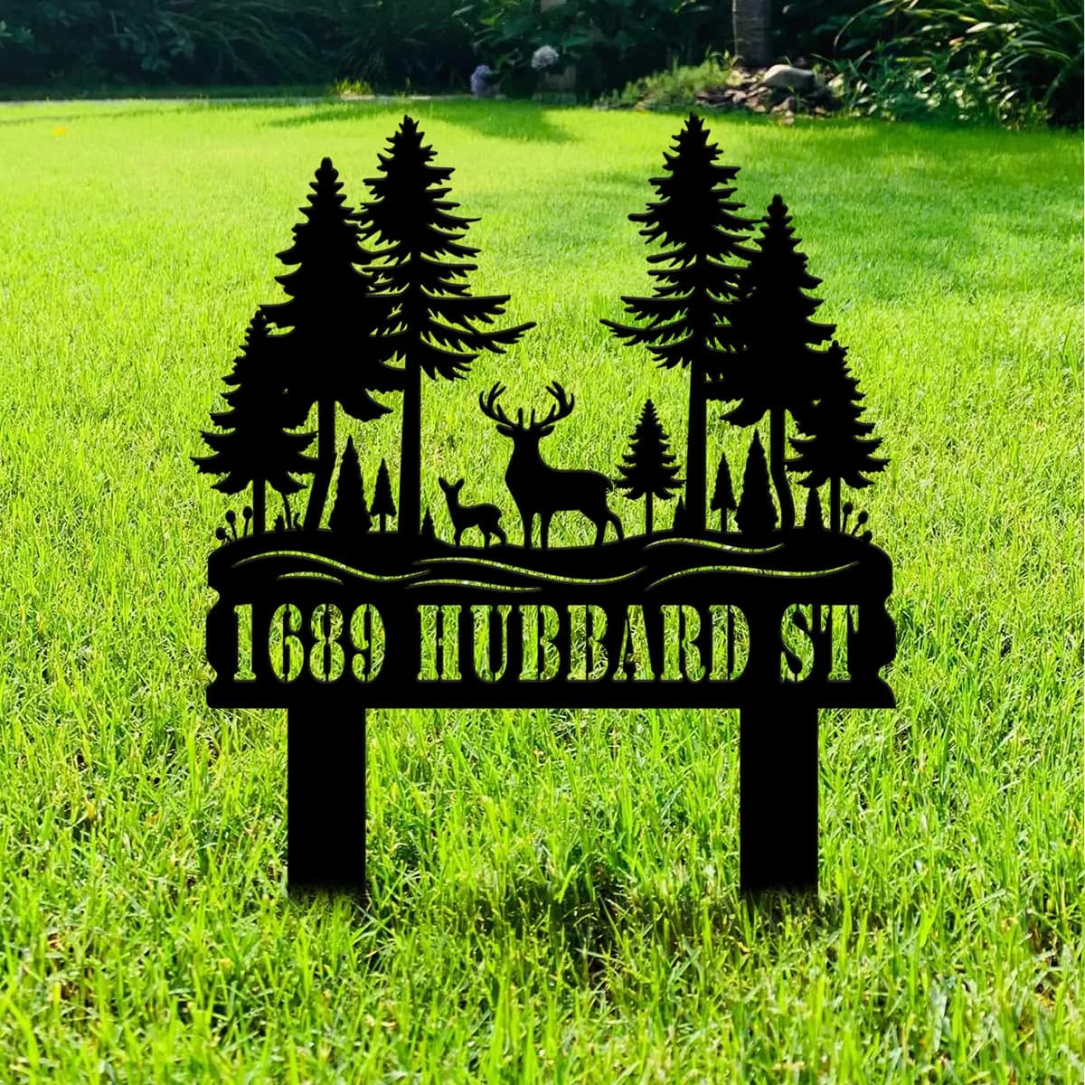 Custom Modern Address Sign, Metal House Number Sign, Metal Address Sign, Stake Address Sign, Outdoor Metal Sign, Garden Art