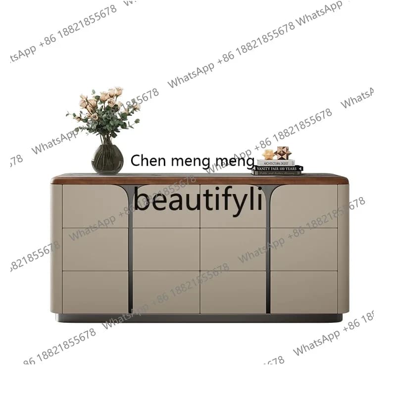 C Italian minimalist six-chest cabinet high-end living room solid wood storage locker