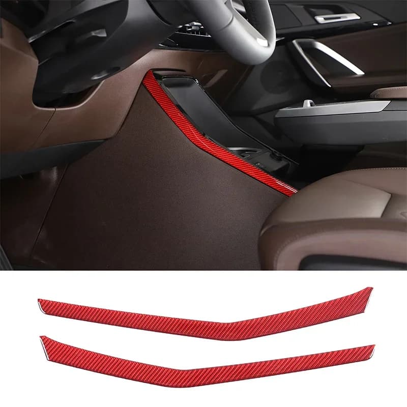 For BMW X1 IX1 U10 U11 2023-2024 Car Center Control Shift Panel Side Trim Decoration Soft Carbon Fiber Interior Accessories