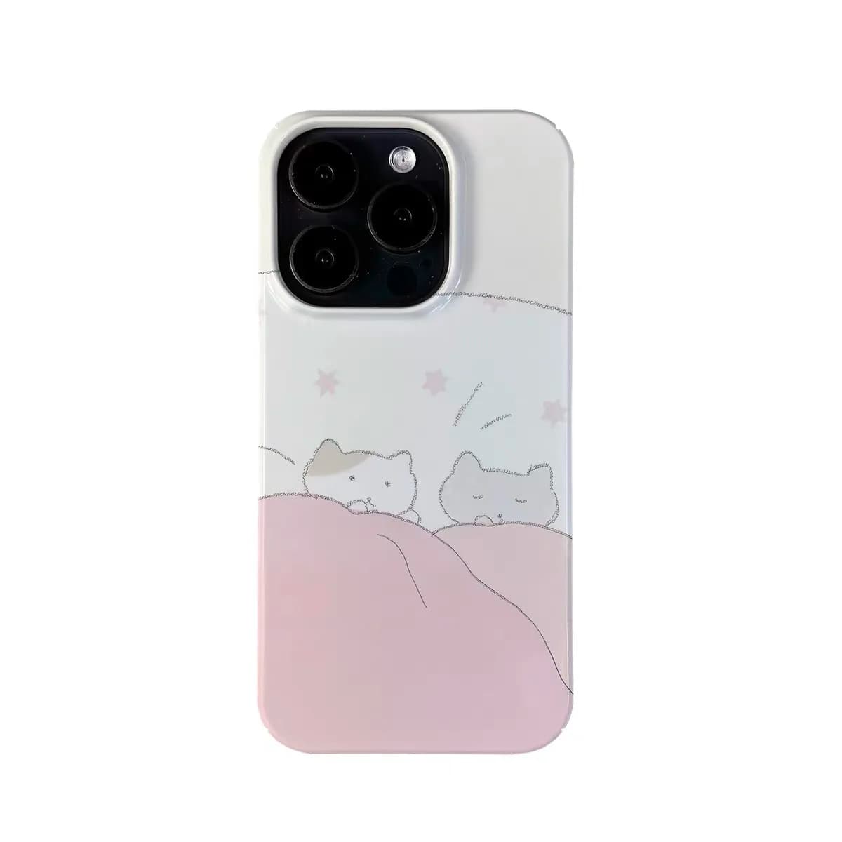 Ins Pink Bedding Sleeping Cat Phone Case for IPHONE 17 Air 16E 15 PROMAX 14 Plus 13 12 MINI 11 PRO 16Plus XR Acrylic Phone Cover