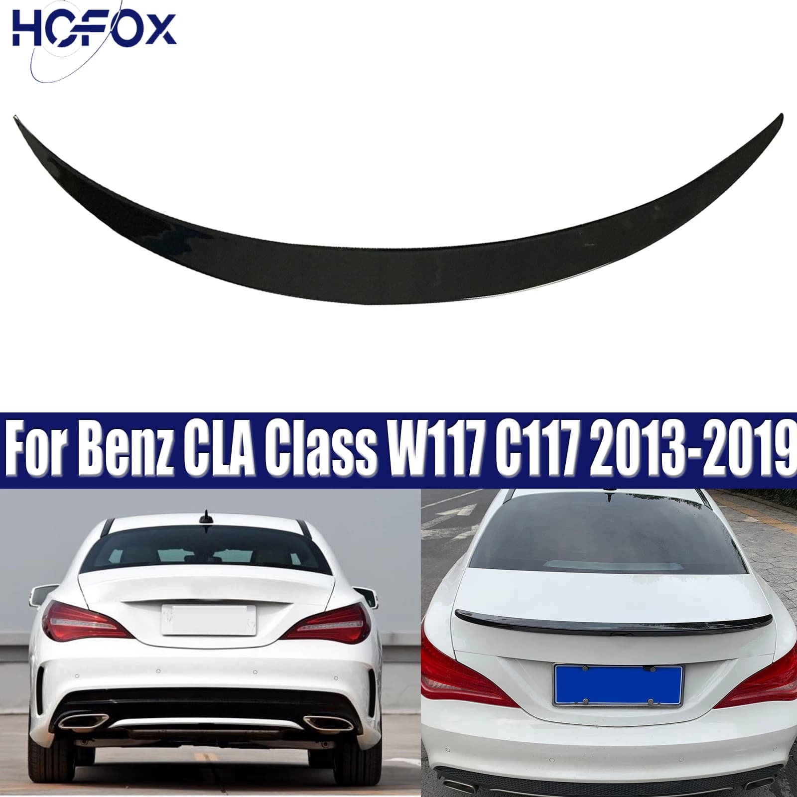 For Mercedes Benz CLA Class W117 C117 2013-2019  Glossy Black Car Rear Wing