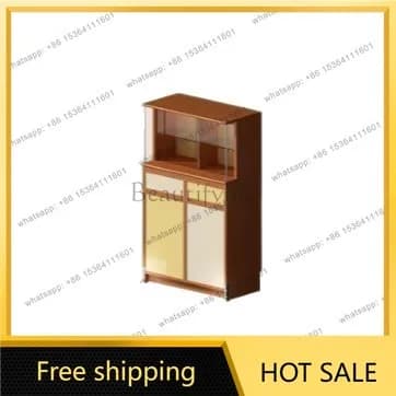 FG medieval style dining side cabinet integrated against the wall, living room storage boxwood solid wood side cabinet
