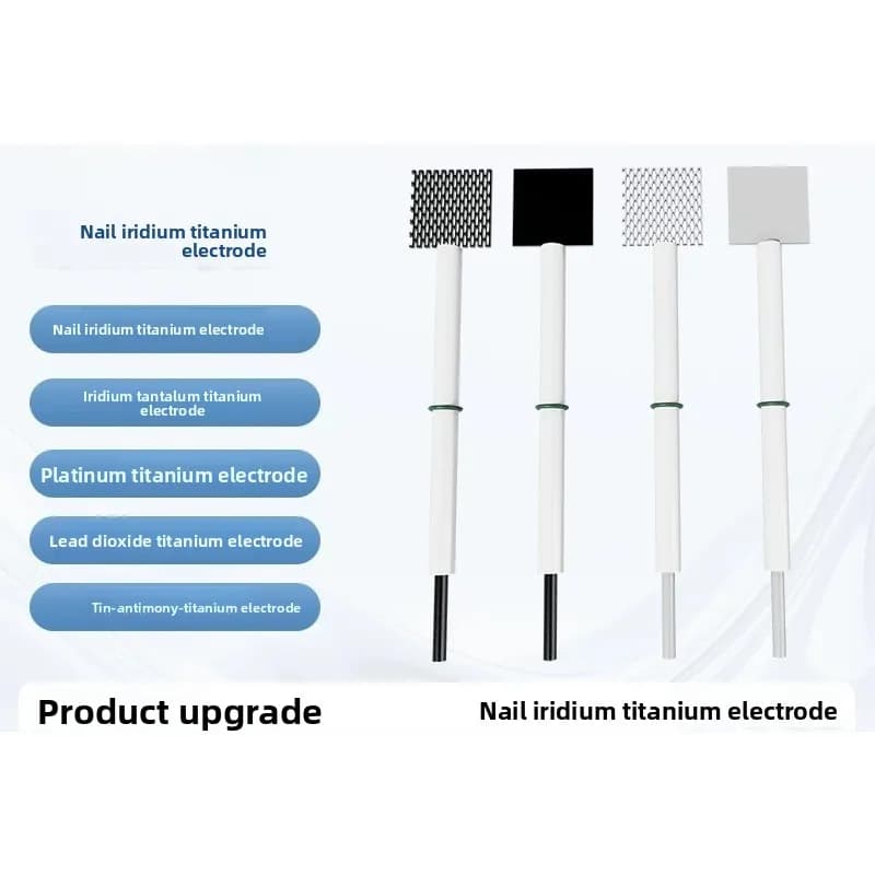 Ru‑Ir / Ir‑Ta / Sn‑Sb / Ti₄O₇ / Pt Plate‑Mesh Titanium Anode, 3‑Electrode for Electrolytic Cell