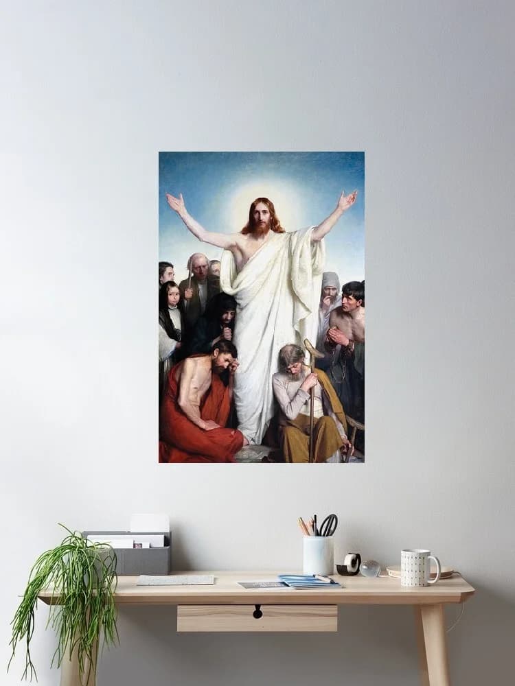 Christus Consolator Carl Heinrich Bloch, Print Art Canvas Poster, For Living Room Decor, Home Wall Picture