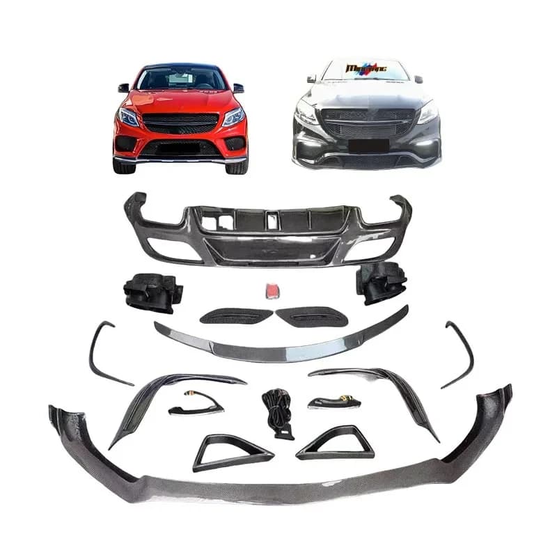 Carbon Fiber Diffuser Front Bumper Lip Kits Spoiler Car Accessories for   Gle Coupe C292 2015-2019 Body