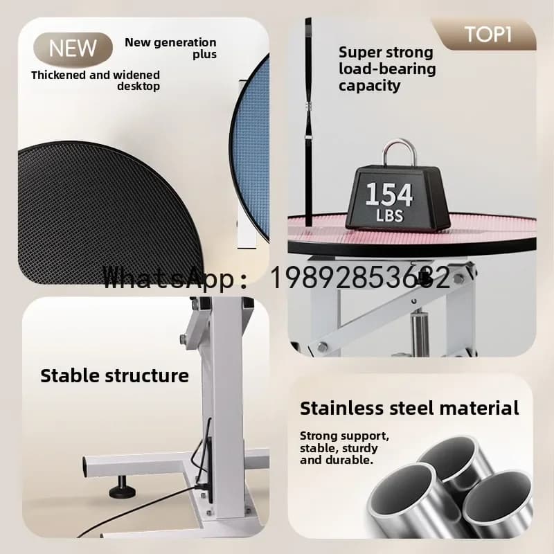 B1 Electric Height Adjustable Table with Gas  , Rotating Round Table, Square Table for Cat and Dog Grooming and Haircutting