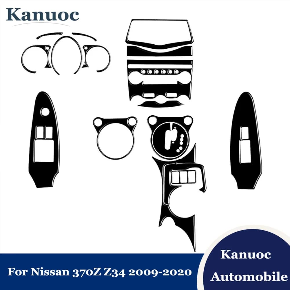 Jet Black Stickers For Nissan 370Z Z34 2009-2020 Speedometer Decorative Trim Car Interior Cover Mouldings Parts