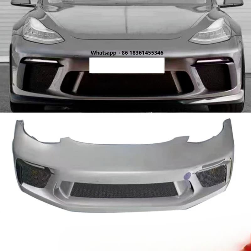 For  Model 3 modified new style front bumper Body kit Daytime running light grill Car Front Bumper surround