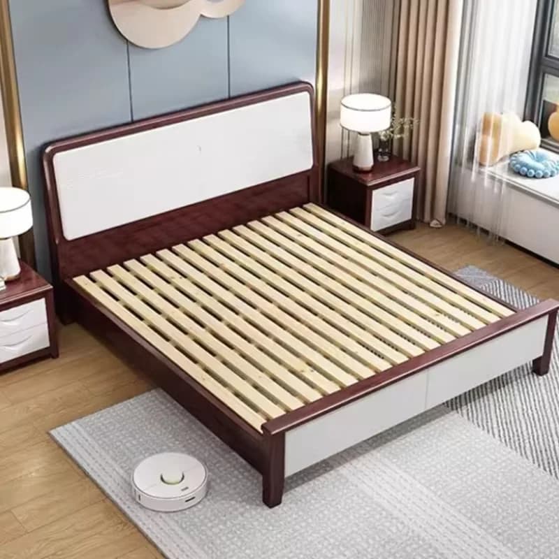 Modern Double Bed Frame Aesthetic Designer Girl King Size Twin Bed Frame Wood Minimalist Boxspring Literas Furniture For Bedroom