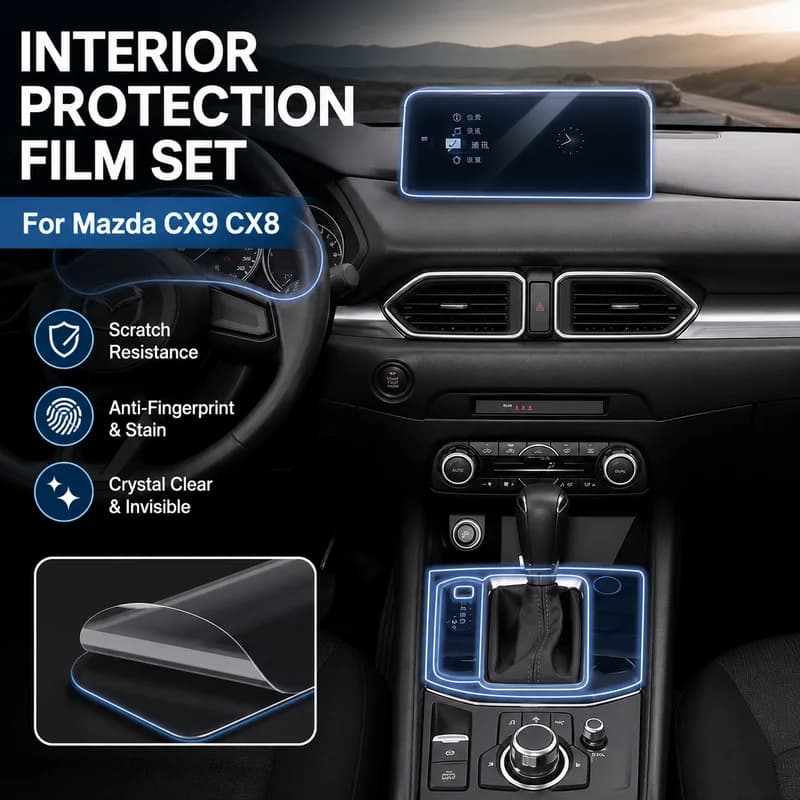 For Mazda CX9 CX8 Center Console Film Instrument Navigation Screen Protector Interior Protective Film Trim Modification