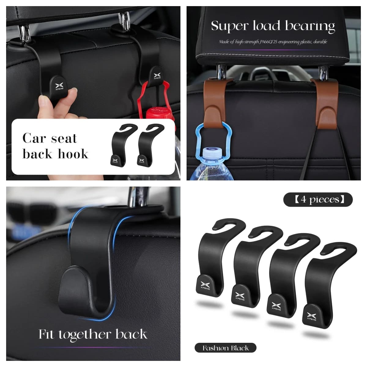 2Pcs Car Seat Back Storage Hooks For Xpeng P7 P5 G6 G9 G3i Multifunctional Headrest Hanger Bag Holder Interior Auto Accessories