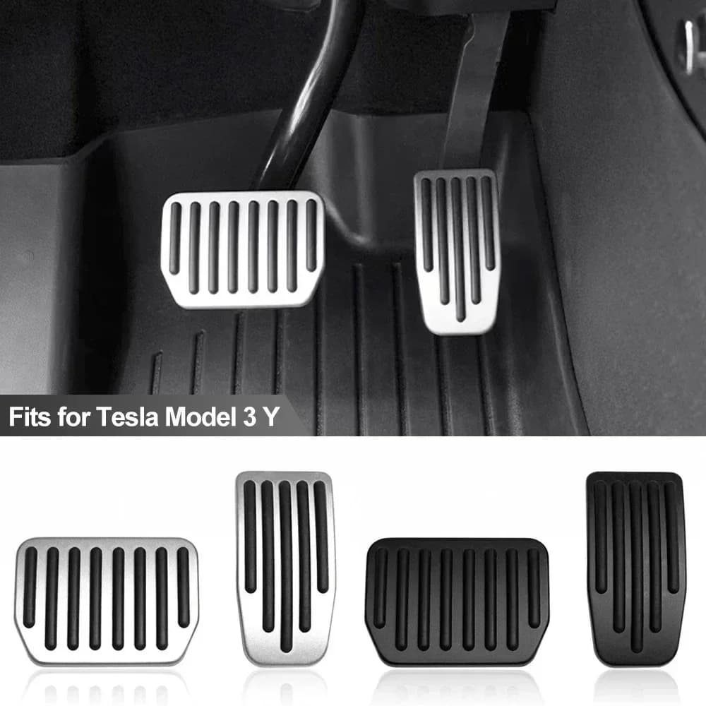 For Tesla Model Y 3 Highland Upgrade Foot Pedal Pads Cover Non-slip Accelerator Brake Rest Performance Aluminum Mats Accessories