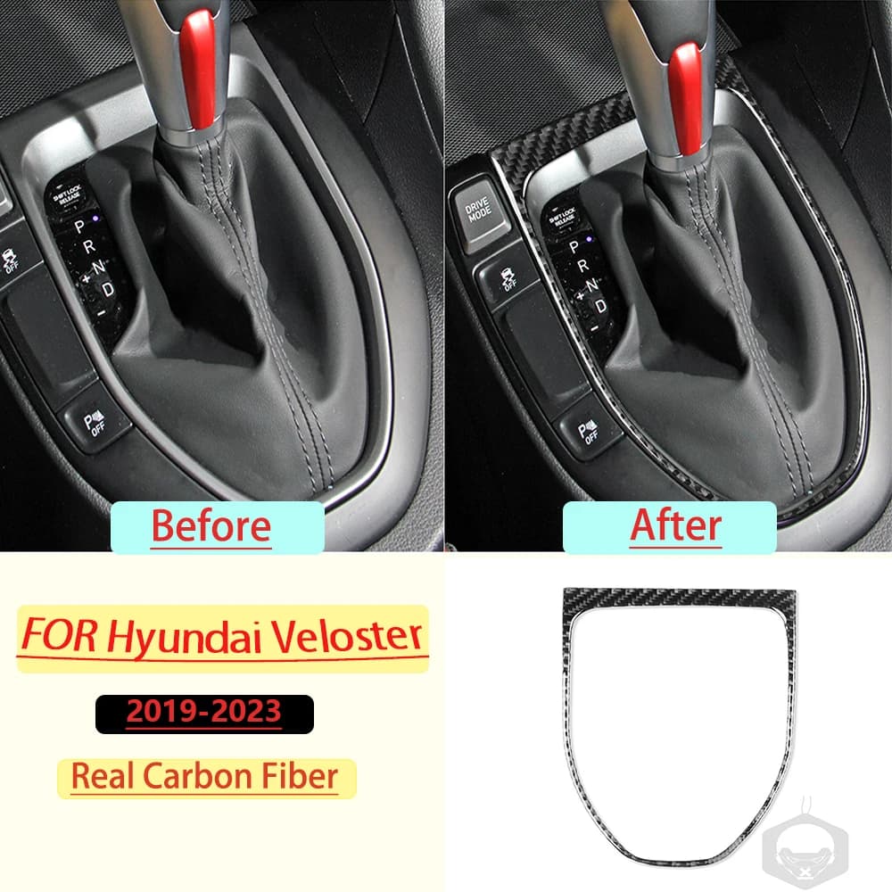 Carbon Fiber For Hyundai Veloster 2019-2023 Car Gear Shift transmission Panel Panel Trim Car Sticker Interior Accessories