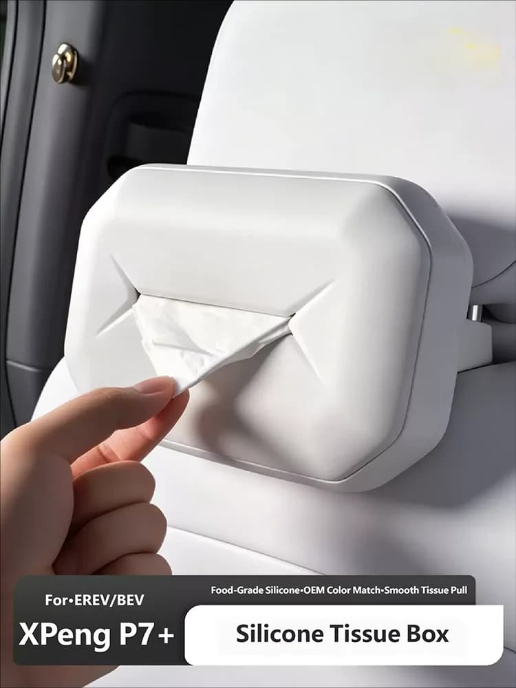 For XPENG P7+ 2025 2026 2027 Car Tissue Bag Silicone Tissue Box Tissue Storage Box Automobile Modification Supplies Tidy