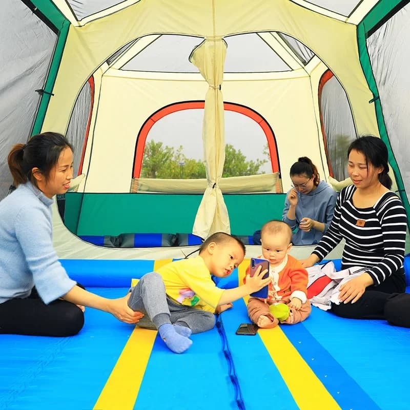 One bedroom, two bedrooms, one living room, portable thickened camping, camping outdoor big tent
