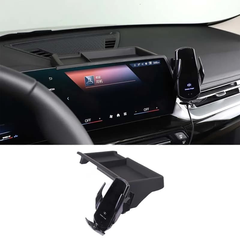 For BMW X1 U11 2023 2024 ABS Car Center Screen Wireless Charging Mobile Phone Holder Storage Box Mobile Phone Tray Accessories