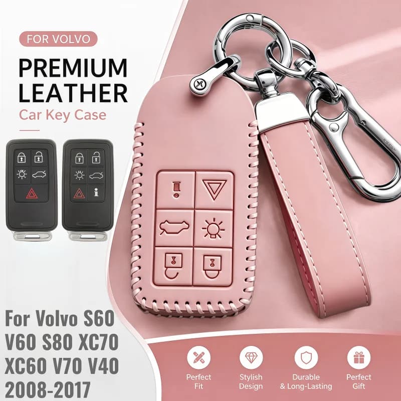 For Volvo S60 V60 S80 XC70 XC60 V70 V40 2008-2017 Car Key Case Cover Holder Fob Protective Accessories Shell