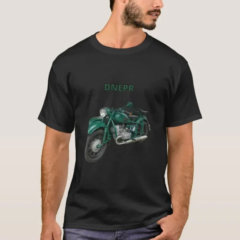 Ukraine Kiev Dnepr Motorcycle Sidecar Offroad Motorcyclist T-Shirt 100% Cotton O-Neck Summer Short Sleeve Casual Mens T-shirt