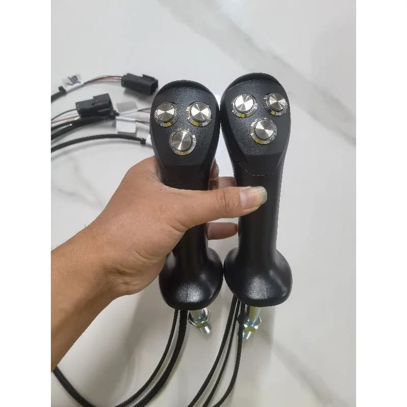 1 pair For Doosan Hyundai Excavator three-button joystick handle