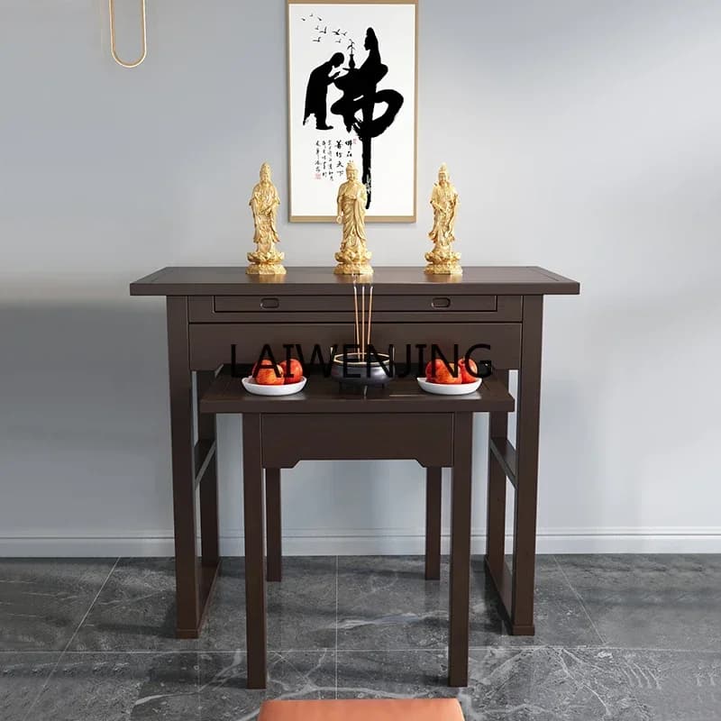 SGD solid wood Buddhist table offering simple God of Wealth Shentai cabinet