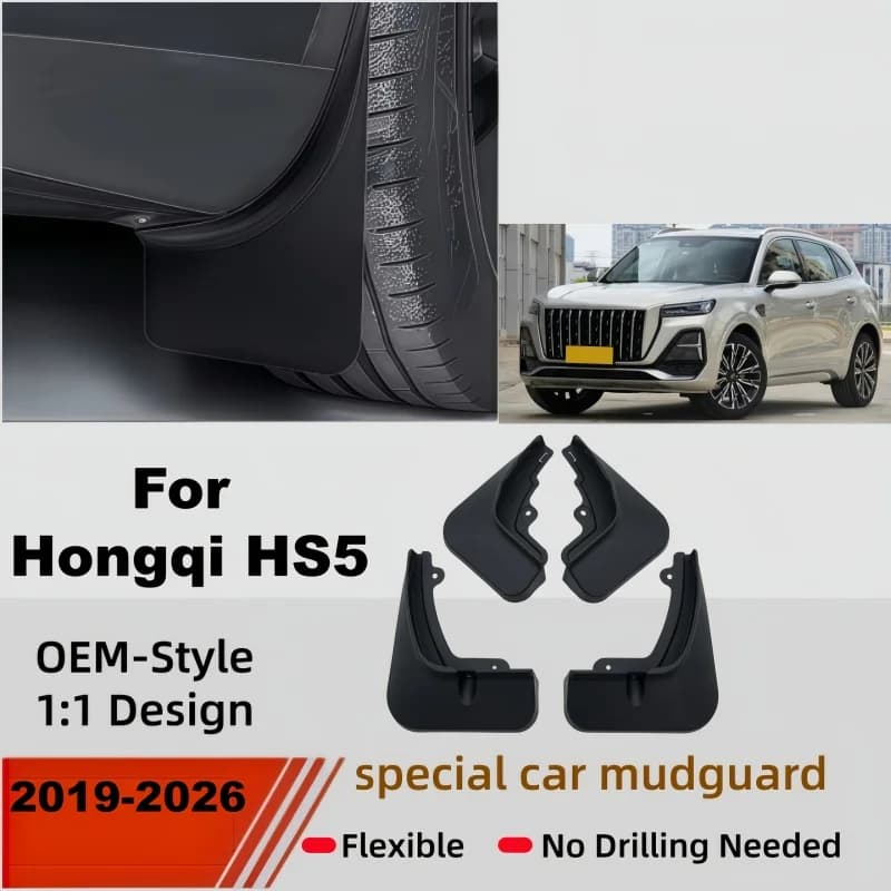 4PCS Paint Mudguards For  Hongqi HS5 2023 2024 2025 2026 MudFlaps Splash Guards Fender Flares Car Accessories