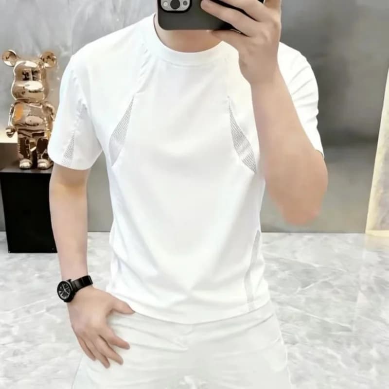 2026 Summer New Luxury European Style Round-neck Men's T-Shirt Polo Shirt Trendy Design
