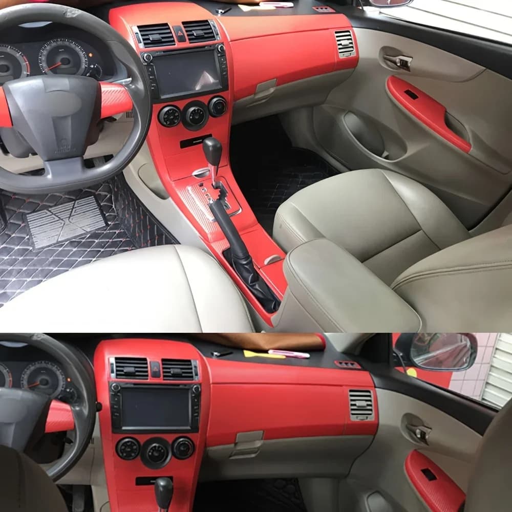 Carbon Fiber For Toyota Corolla Altis E140 E150 2007-2013 Car Film Interior Stickers Center Console Gear Dashboard Lift Panel